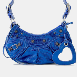 Balenciaga Luca Goal Xs Metallic Blue Leather Shoulder Bag 1190374