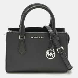 Michael Kors Black Faux Leather Small Shiela Center Zip Satchel 1190452