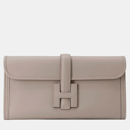 Hermes Jige 29 Gris Asphalte Swift Leather Clutch 1190379
