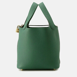 Hermes Picotin Lock 18 Vert Moyen Taurillon Clemence Bucket Bag 1190296