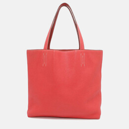 Hermes Double Sens 45 Rose Jaipur/Sanguine Taurillon Clemence Tote Bag 1190282