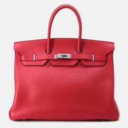 Hermes Birkin 35 Rouge Casaque Taurillon Clemence Tote Bag 1190260