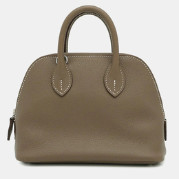 Hermes Bolide 1923 Verso Mini Etoupe/Rouge Tomate Evercolor Satchel Bag 1190274