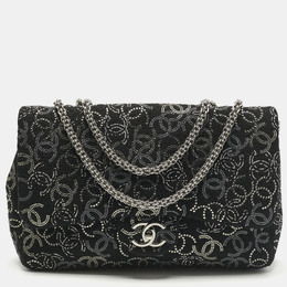 Chanel Black/Silver Tweed CC Paris Shanghai Pudong Flap Bag 1189903