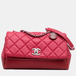Chanel Red Medium Quilted Lambskin and Caviar Bi Coco Flap Bag 1189674