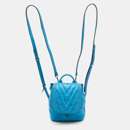 MCM Blue Leather Diamond Disco Studded Mini Backpack 1189560
