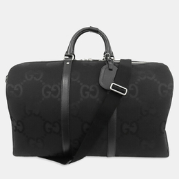 Gucci Black Large Jumbo GG Canvas Duffle Bag 1189755
