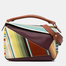 Loewe Multicolor Medium Canvas and Leather Puzzle Satchel 1189650