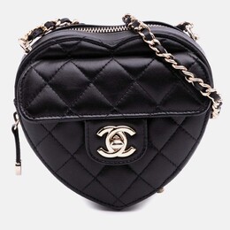 Chanel Black Mini Lambskin CC in Love Heart Crossbody Bag 1189720