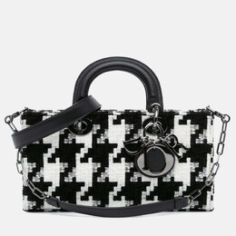 Christian Dior Lady D Joy Medium Macro Houndstooth Canvas Bag 1189097