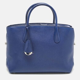 Christian Dior Blue Leather Large Bar Tote 1189035