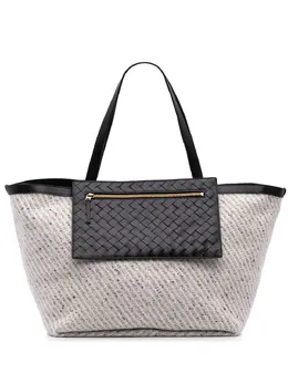 Bottega Veneta 2012-2025 Large Wool and Calfskin Flip Flap tote bag 31484000