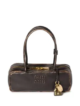 Сумка-тоут Beau с тисненым логотипом Miu Miu, коричневый 31082393 | коричневый