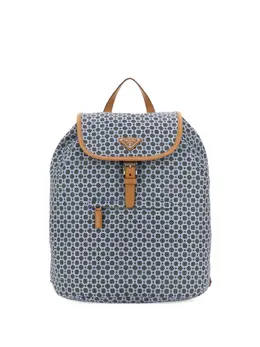 Prada printed-pattern leather-trimmed backpack 31471743