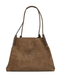 Etro medium Libra braided-handle suede tote bag 31369427