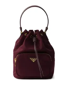 Сумка-ведро с кожаной ручкой и завязкой Prada, красный 31065976 | красный