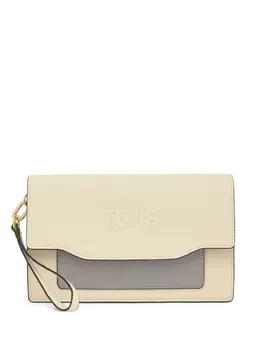 Tous logo-embossed two-tone clutch bag 30806457