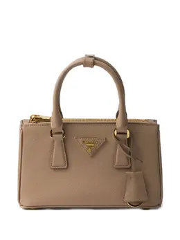 Мини-сумка Galleria из сафьяновой кожи с верхней ручкой Prada, коричневый 31067138 | коричневый
