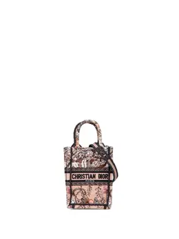 Christian Dior 2022 Mini Embroidered Canvas Jardin Magique Vertical Book Tote satchel 31501009