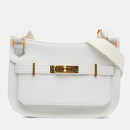 Hermes Mini Jypsiere White Evercolor Leather Crossbody Bag 1191743