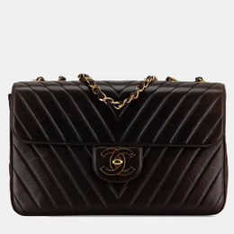 Chanel Chevron Single Flap Maxi XL Lambskin Shoulder Bag 1191722