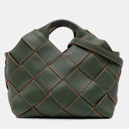 Loewe Green Small Woven Leather Surplus Basket Bag 1191790