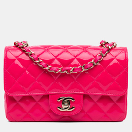Chanel Pink Mini Rectangular Classic Patent Single Flap Bag 1191279