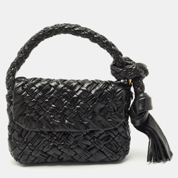 Bottega Veneta Black Intreccio Leather kalimero Citta Shoulder Bag 1190963