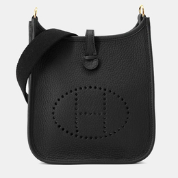 Hermes Evelyne Long TPM Black Taurillon Clemence Crossbody Bag 1190407