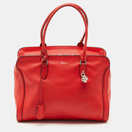 Alexander McQueen Red Leather Padlock Zip Satchel 1189806