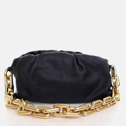 Bottega Veneta The Chain Pouch Black Calfskin Shoulder Bag 1189571