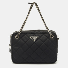 Prada Black Quilted Nylon Bandoliera Chain Bag 1189822