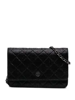 Chanel 2013-2014 CC Quilted Crinkled Patent Wallet On Chain crossbody bag 31553147