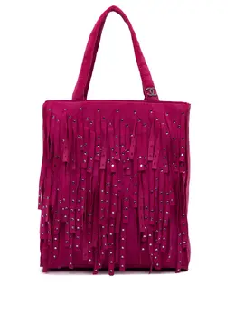 Chanel 2000-2002 Mini Suede Studded Fringe tote bag 31551140