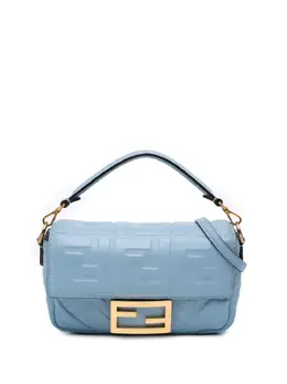 Fendi 2010-2025 Mini Zucca Embossed Leather Baguette satchel 31553153