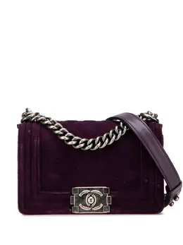 Chanel 2013-2014 Small Quilted Velvet Boy Flap crossbody bag 31541270