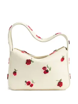 Khaite small Elena floral-embroidered leather shoulder bag 31333772