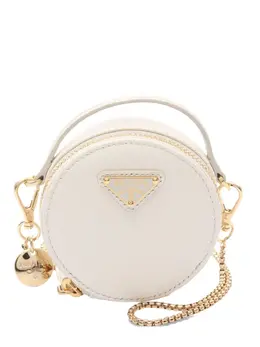 Prada 2020s saffiano triangle mini pouch bag 31292426