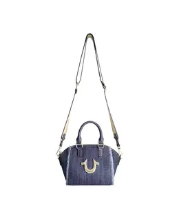 Сумка-подкова из потертого денима True Religion, синий 23114269 | denim
