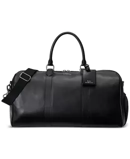 Мужская гладкая кожаная сумка Duffel Polo Ralph Lauren, черный 19363986 | black