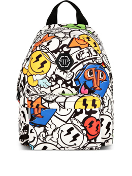 Philipp Plein рюкзак с принтом Smile, белый saeamba1396pny002n | белый