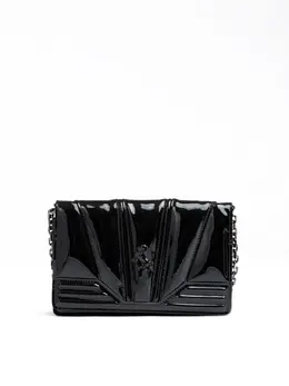 Ferrari Black GT patent leather bag with chain fe8056121179004