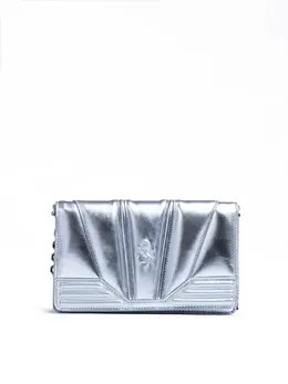 Ferrari Metal light blue GT patent leather bag with chain fe8056121179066