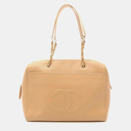 Chanel Coco Mark Beige Calfskin Tote Bag 1192090