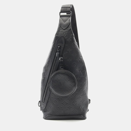 Louis Vuitton Duo Sling Black Monogram Shadow Leather Crossbody Bag 1192054