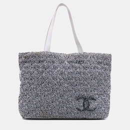 Chanel Grey CC Terry Cloth Beach Tote 1190983