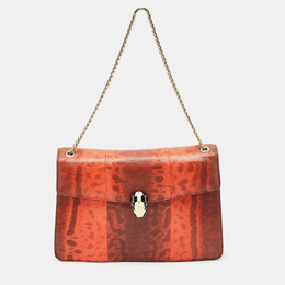 Bvlgari Orange Karung Leather Medium Serpenti Forever Shoulder Bag 1190891