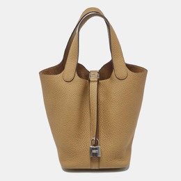Hermes Biscuit Taurillon Clemence Leather Picotin Lock 18 Bag 1189455