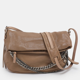 Jimmy Choo Beige Leather Boho Biker Chain Messenger Bag 1190112