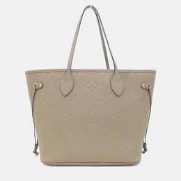 Louis Vuitton Neverfull MM Tourterelle Monogram Empreinte Leather Tote Bag 1192062